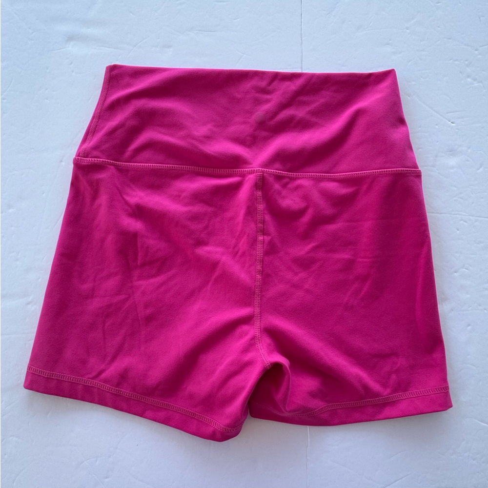 Yogalicious Lux Hot Pink Biker Athletic Shorts, Large - Picture 3 of 5